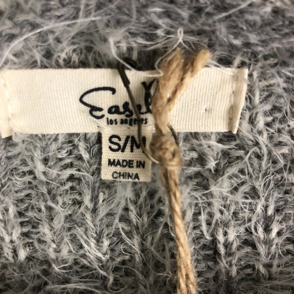 Easel Cardigan Womens‎ S Open Ombré Long Boho Slouchy Boyfriend Neutral Eyelash